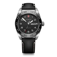 Reloj Swiss Army Negro Correa de Cuero Negro Victoirnox