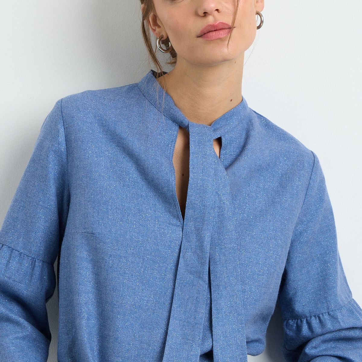 IO - Blusa Manga Larga Celeste Mujer Io