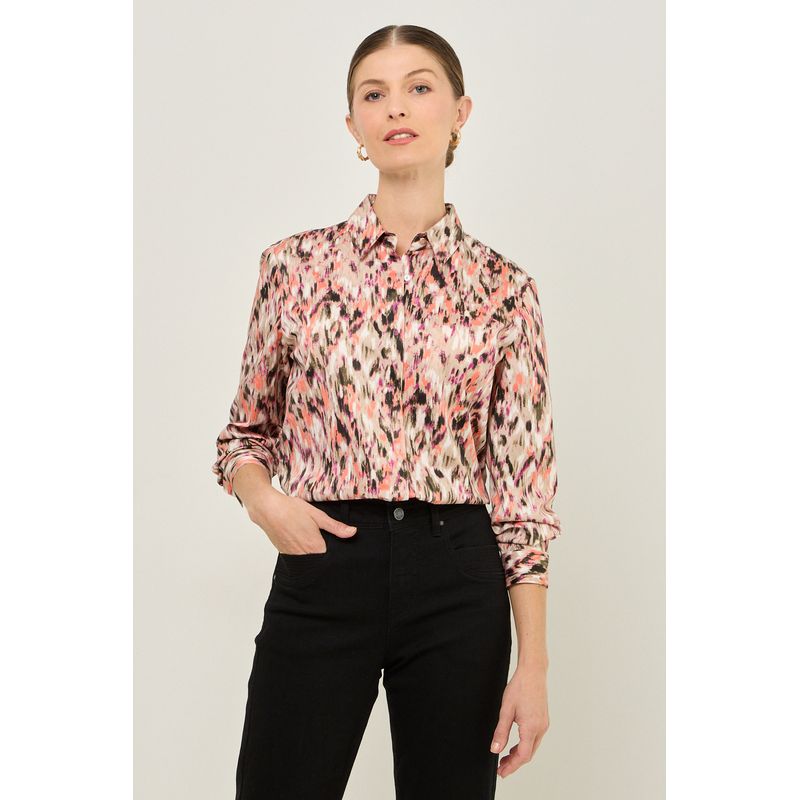 MA GRIFFE - Blusa Manga Larga Estampada Mujer Magriffe