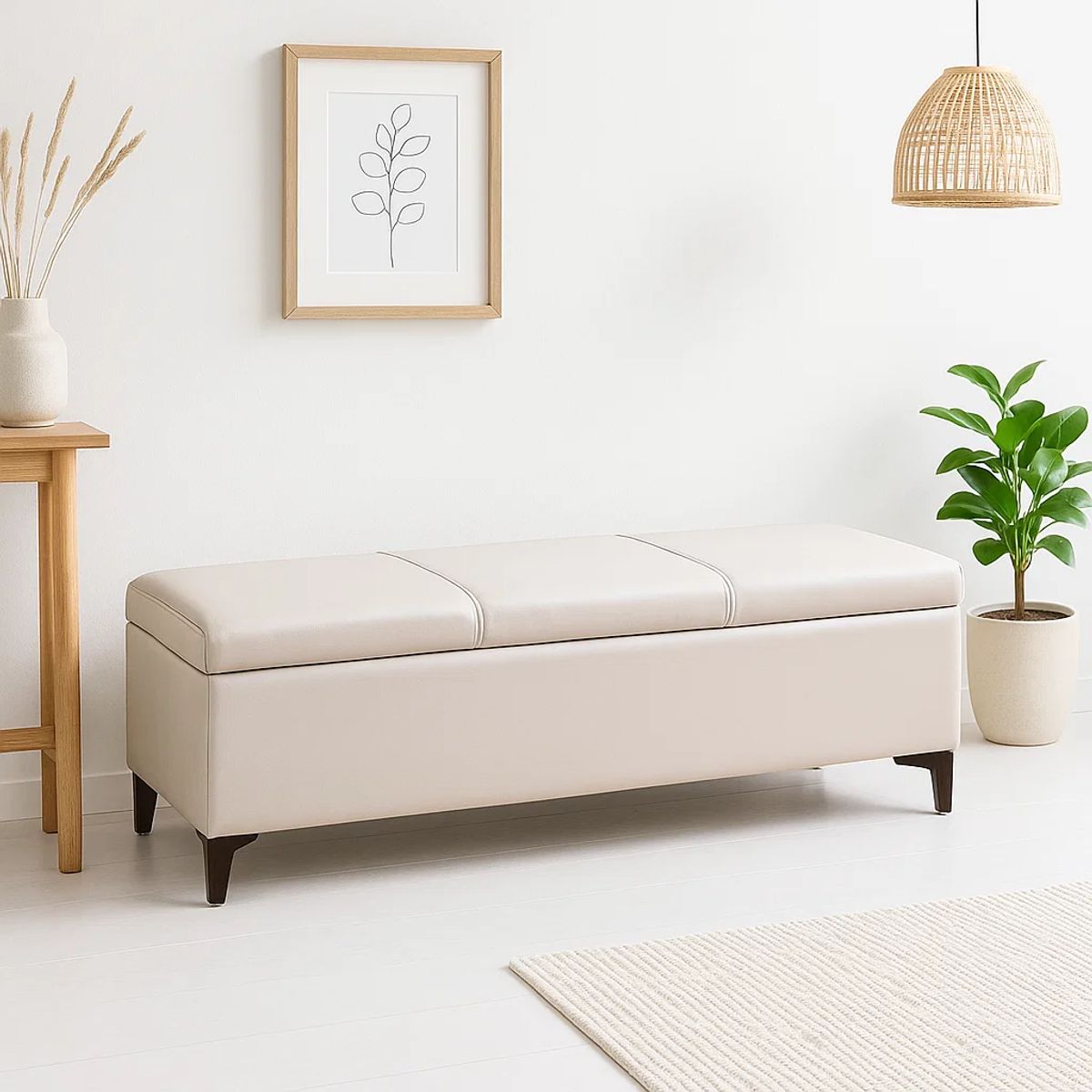 KLIK - Banqueta con Almacenamiento Oculto Tapizada - Banco