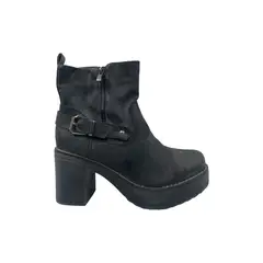 HERIEL - Bota Negra Plataforma Mujer