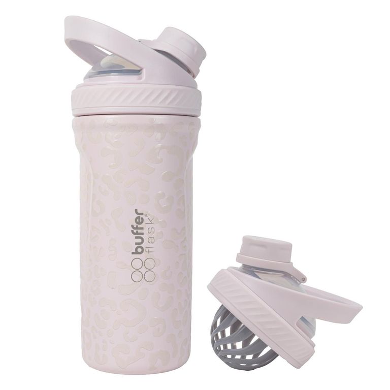 Shaker Vaso Proteina Mezclador Buffer Acero Inox 700 - Rosa