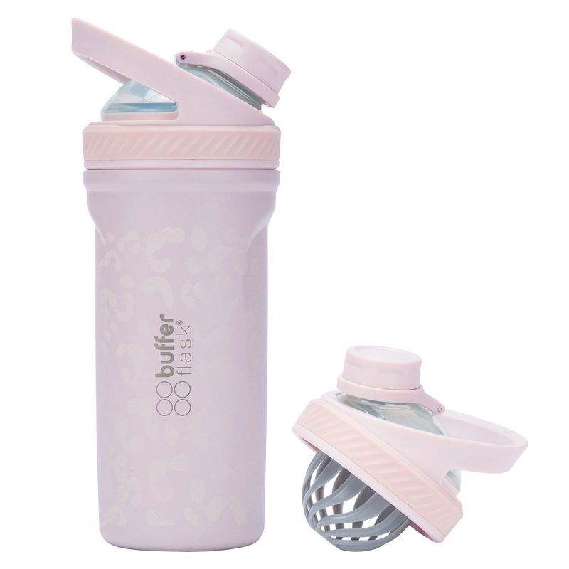 BUFFER FLASK - Shaker Vaso Proteina Mezclador Buffer Acero Inox 700 - Rosa