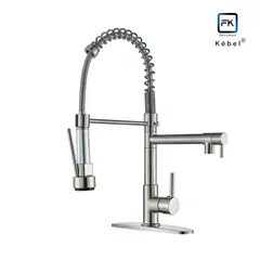 GENERICO - Llave Monomando Cocina Proof Resorte Multifunción Niquel FK