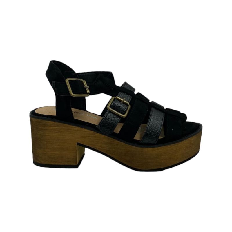 HERIEL - Sandalia Negra Plataforma