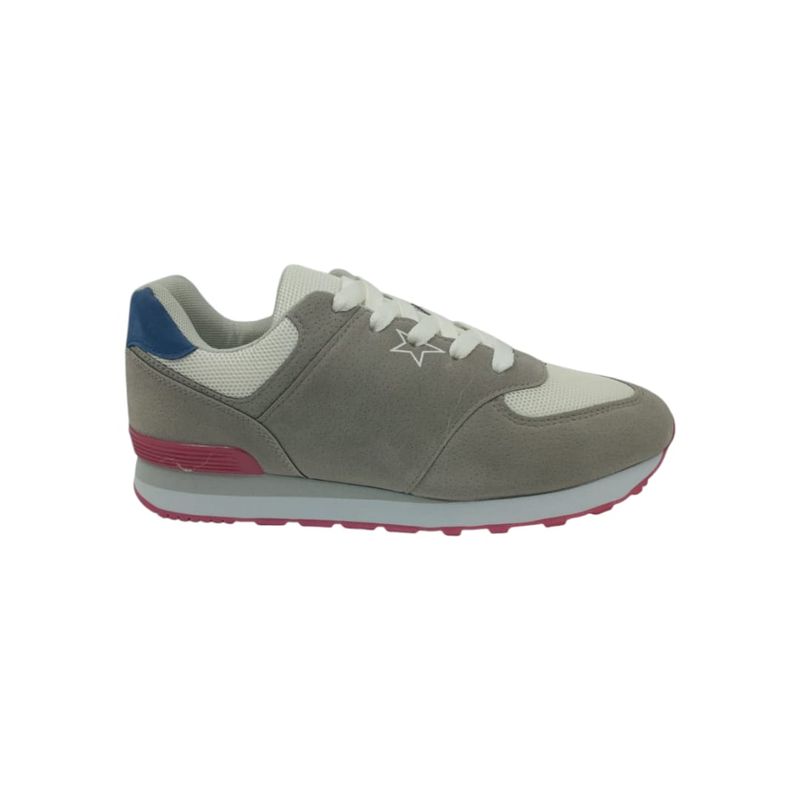 HERIEL - Zapatilla Gris Gamuza Mujer