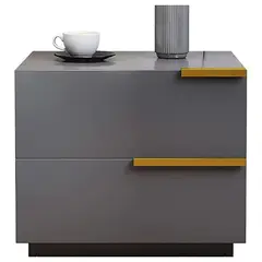 GENERICO - Mesita de Noche De 2 Cajones 50*42*47cm Color Gris