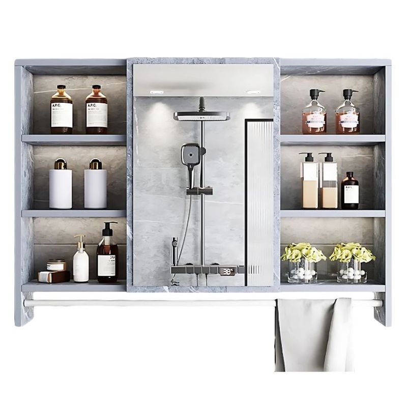 GENERICO - Mueble De Baño Organizador De 6 Repisas Con Espejo 90 x 12 x 70 cm