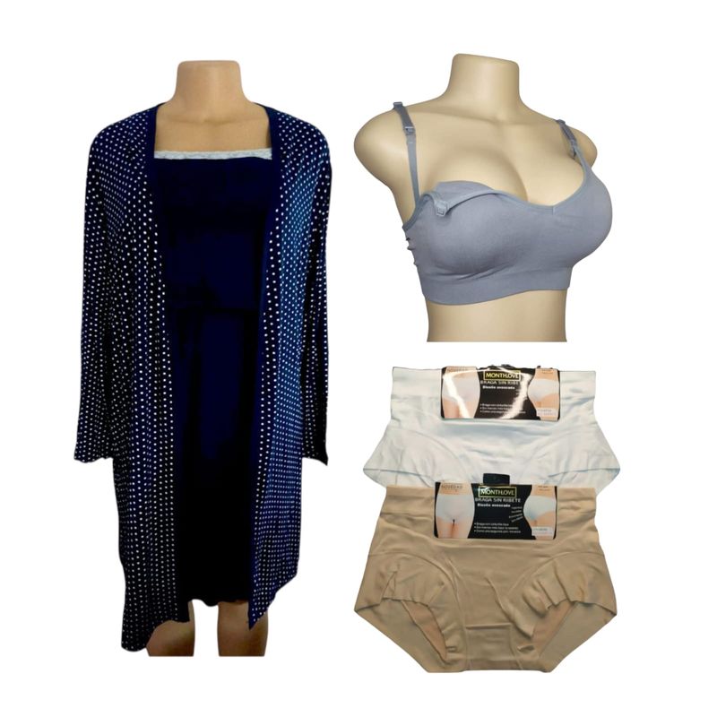 MEDIA LUNA - Pack maternal bata camisola sostén calzones