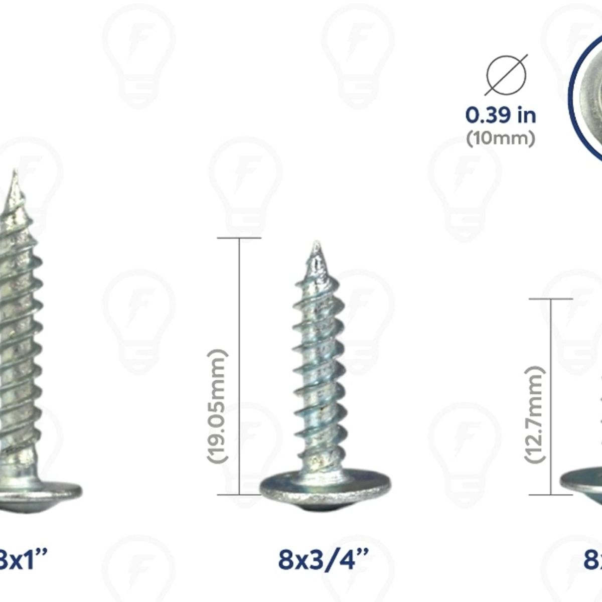 GENERICO - Tornillo Cabeza De  Lenteja 8X3/4 Punta Fina 1000 Unidades