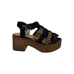 HERIEL - Sandalia Negra Print Plataforma Mujer