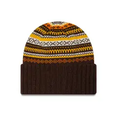 NEW ERA - Knit Fairisle Beanie Dark Brown Woman