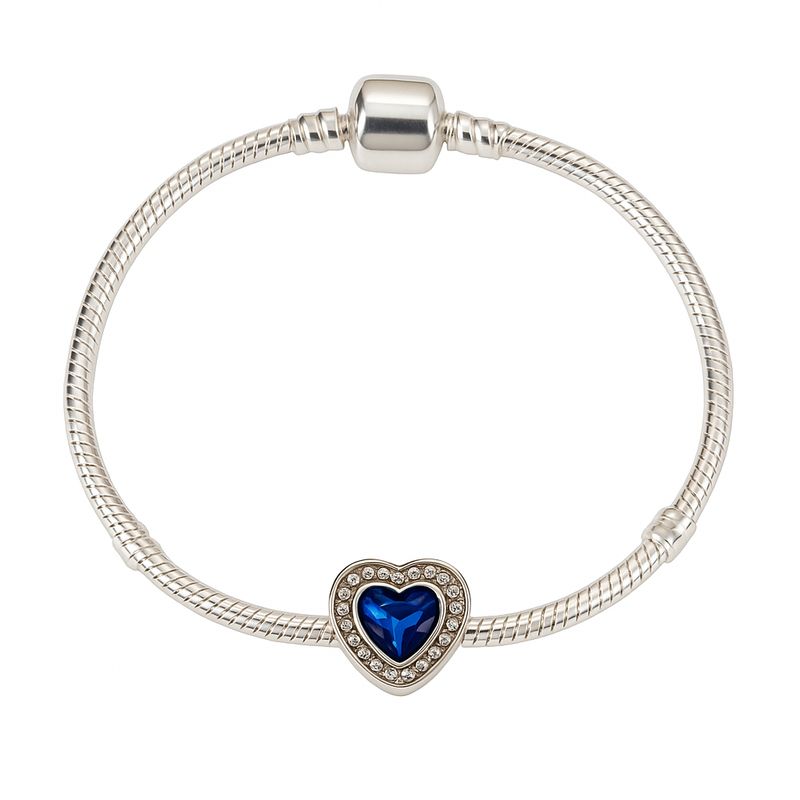 GENERICO - Pulsera con charm de Corazón Azul