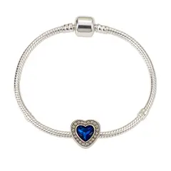 GENERICO - Pulsera con charm de Corazón Azul