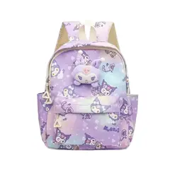 GENERICO - Mochila Importada Compartible Kuromi con Accesorios Peluche