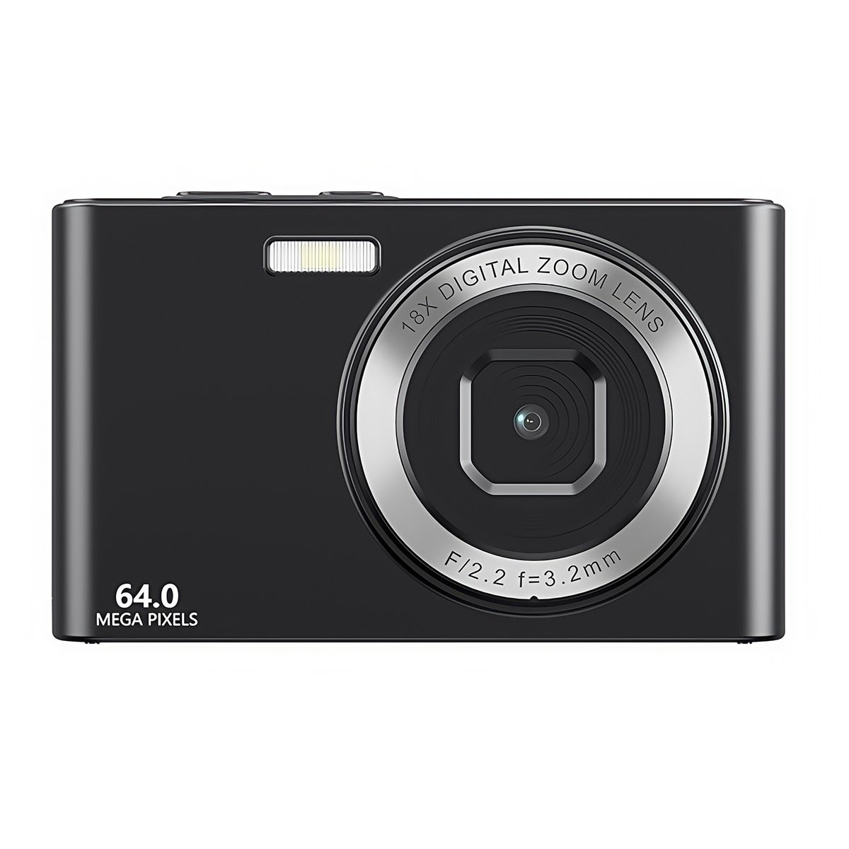 RENVMEXY - Cámara Digital 4K 64MP Zoom 18X - Negro - Flash y Luz de Relleno