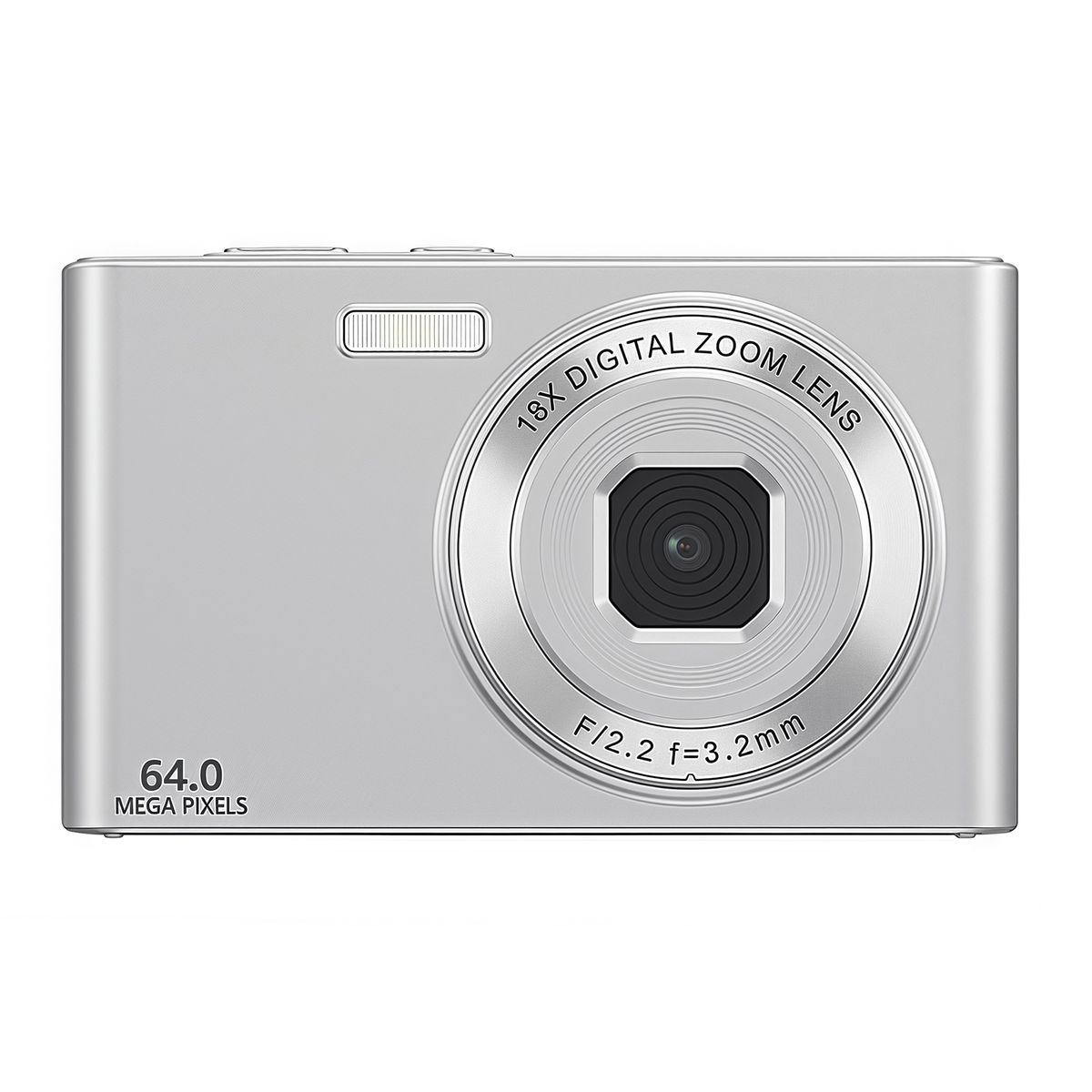 RENVMEXY - Cámara 4K Plateada 64MP Selfie y Video - 18X Zoom y PC CAM