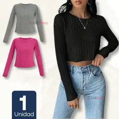 UTILISIMO - Camiseta Polar Mujer Acanalada Colores Surtidos