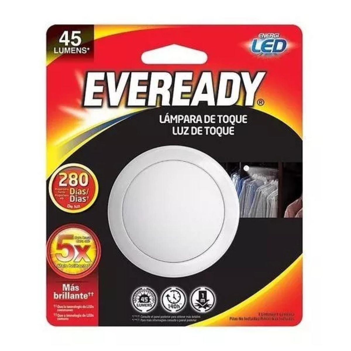 EVEREADY - Lampara Linterna LED De Toque 45lm Blanco Eveready