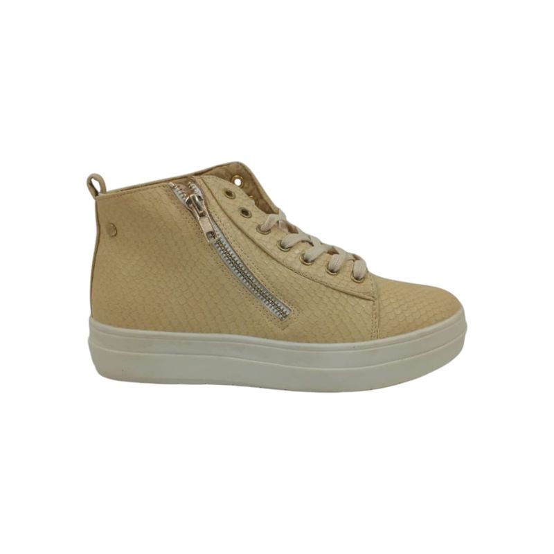 HERIEL - Zapatilla Beige Caña Mujer