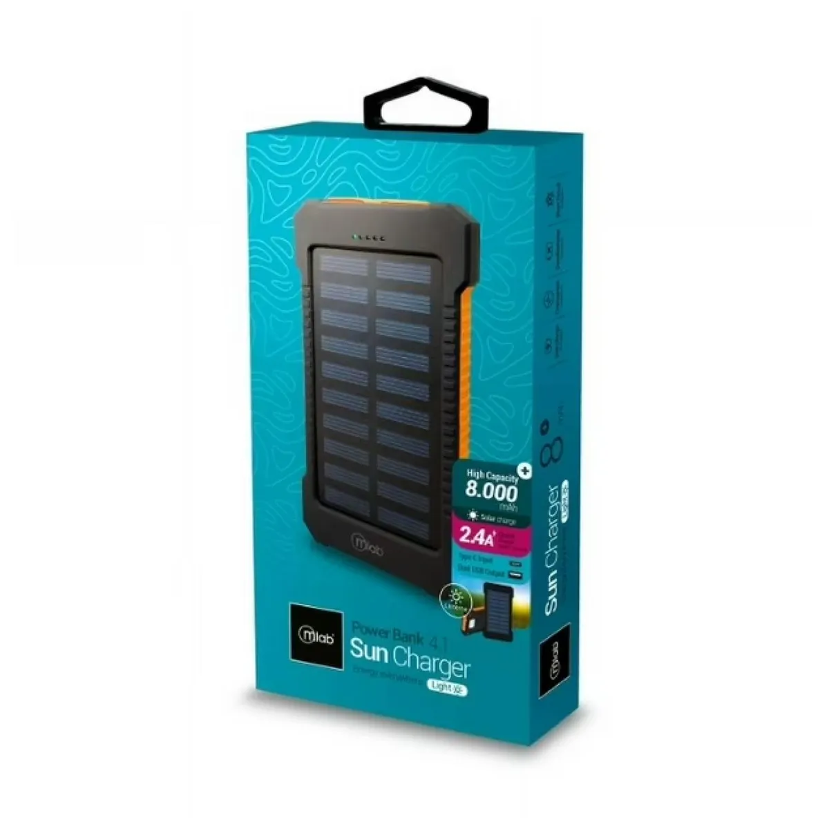 MLAB - PowerBank Cargador Portatil 8000mAh Solar 24A Mlab