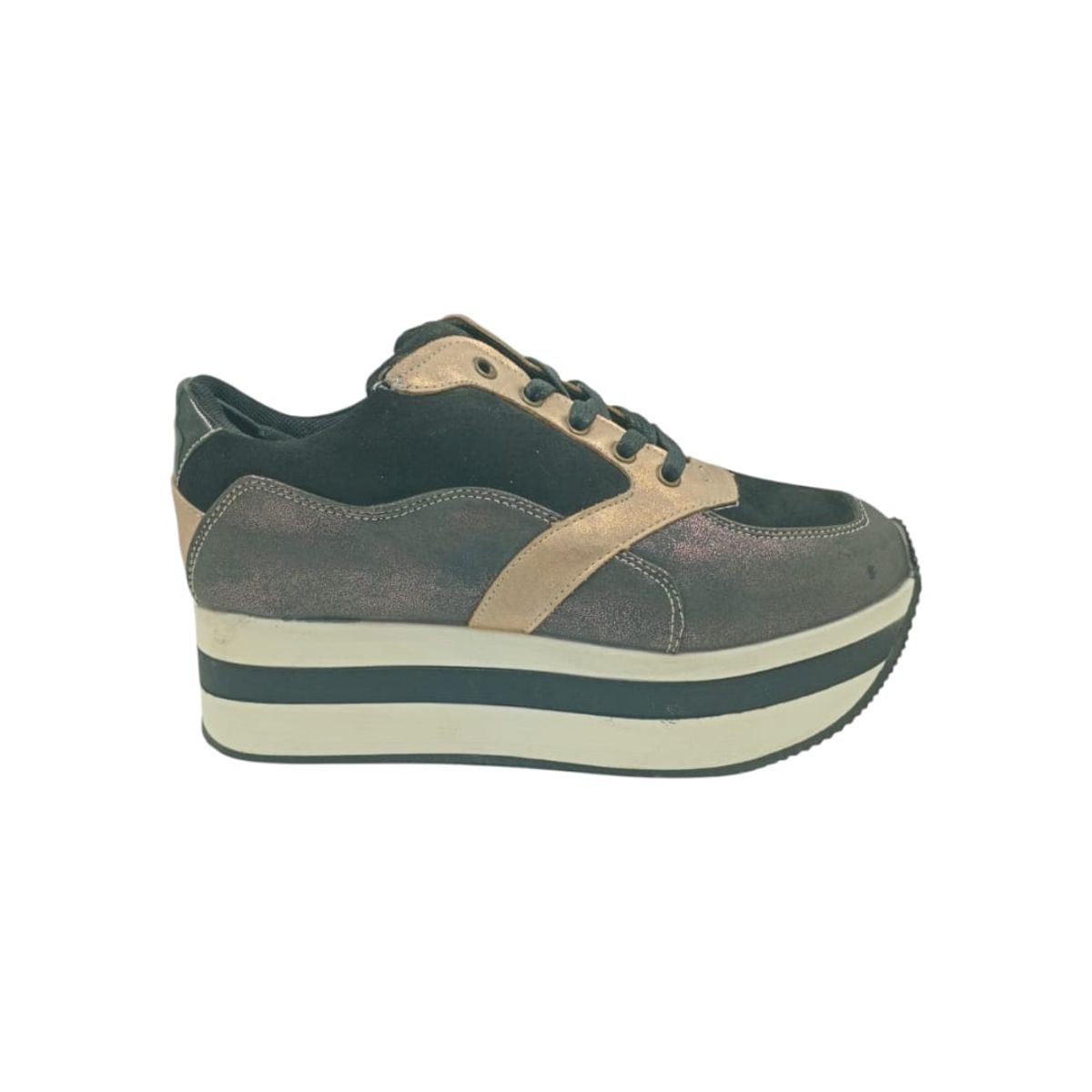 HERIEL - Zapatilla Negra Plataforma Mujer