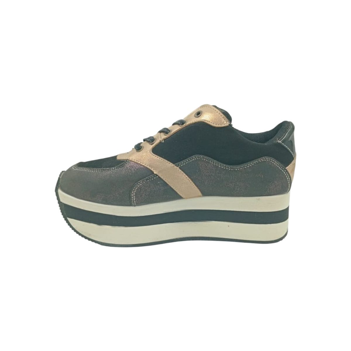 HERIEL - Zapatilla Negra Plataforma Mujer