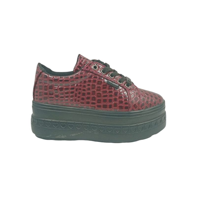 HERIEL - Zapatilla Burdeos Plataforma Mujer