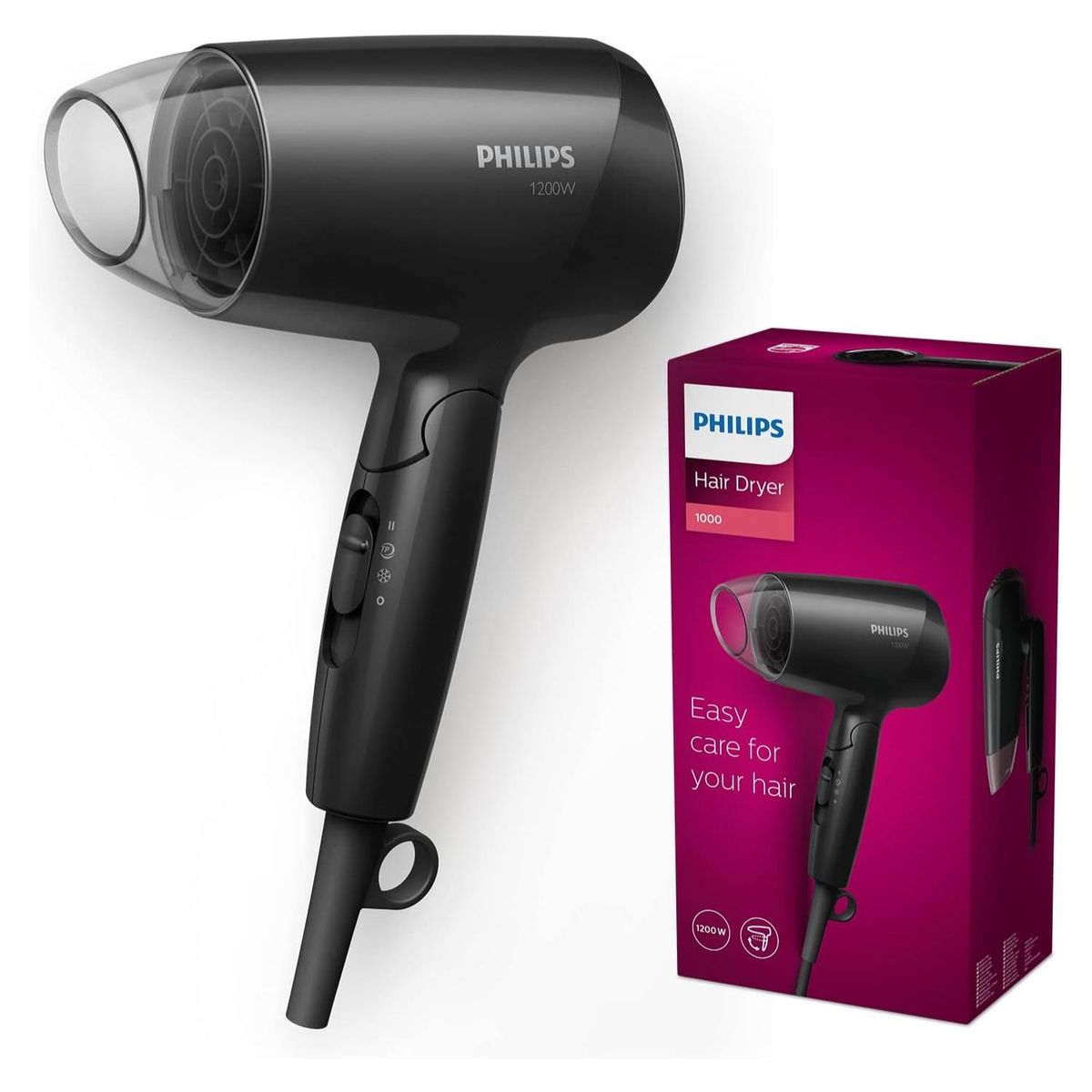 PHILIPS - Secador De Pelo Cabello 1200W 3V Plegable Bhc01010 Philips