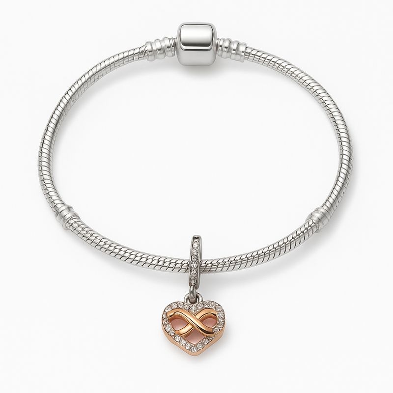 GENERICO - Pulsera con charm de Corazón Infinito