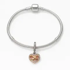 GENERICO - Pulsera con charm de Corazón Infinito
