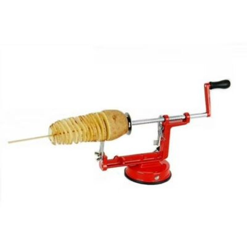 GENERICO - Mini Cortadora de Patatas en Espiral Click Ventas Rojo 27,5 cm