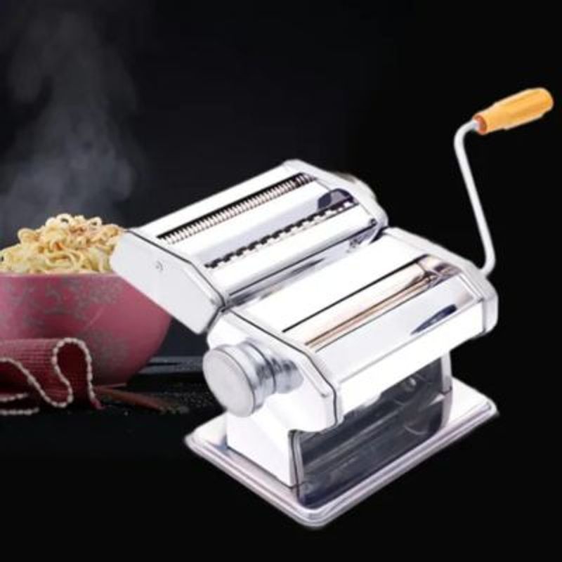 GENERICO - Máquina Manual para Hacer Pasta con Rodillo y Cortador de Acero