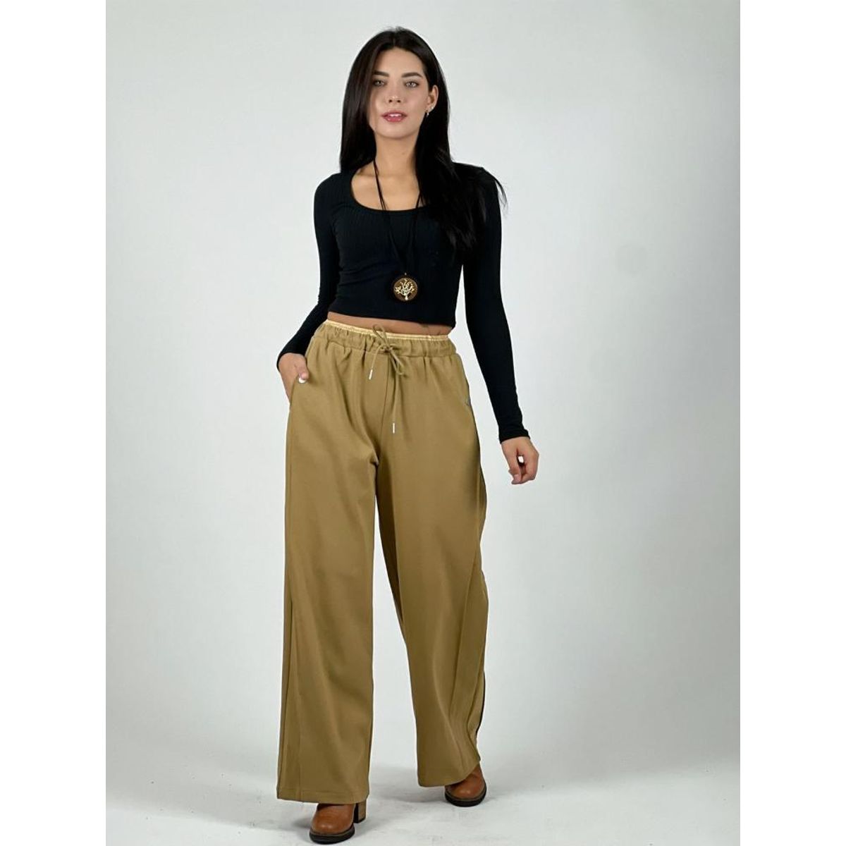 ENIGMATICA BOUTIQUE - Pantalón de Algodón Doble Pretina