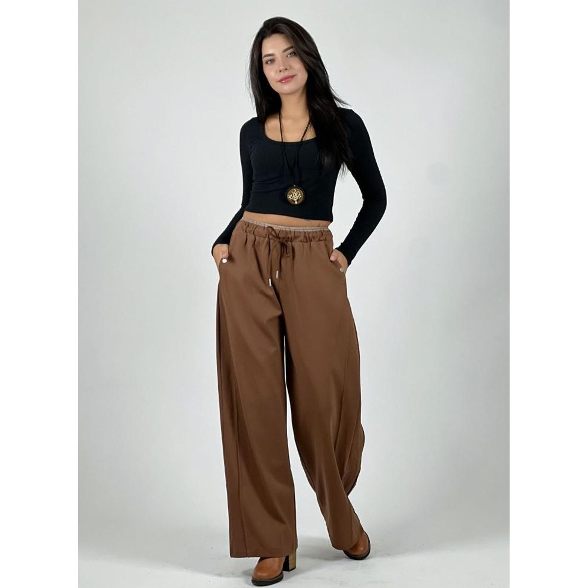 ENIGMATICA BOUTIQUE - Pantalón de Algodón Doble Pretina