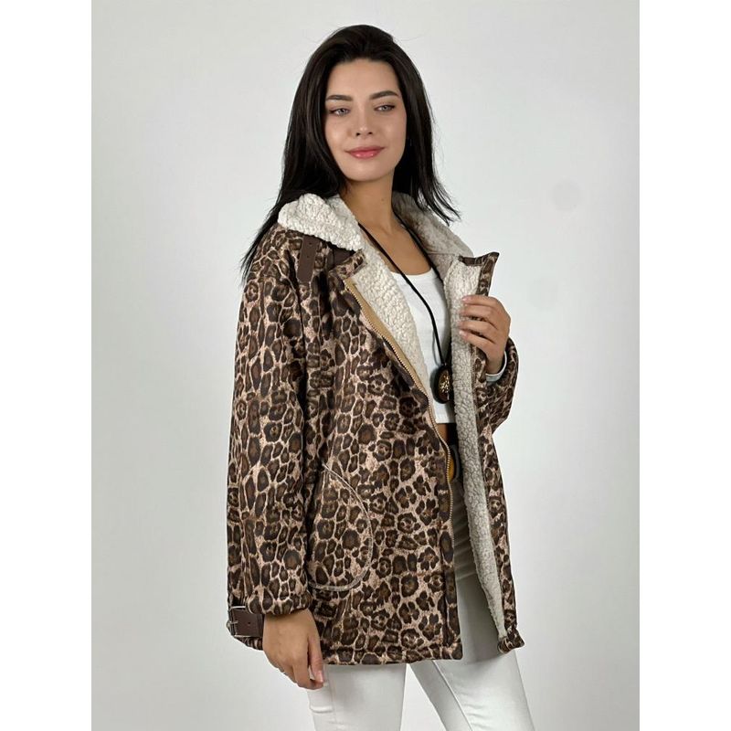 ENIGMATICA BOUTIQUE - Chaqueta Aviadora Gamuza Print Beige