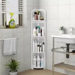 GENERICO - Estante de Baño Esquinero 4 Niveles Blanco Ajustable