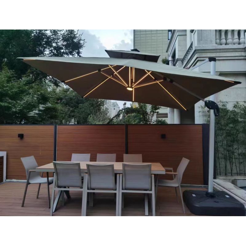GENERICO - Quitasol Giratorio con LED Solar para Jardín y Terraza