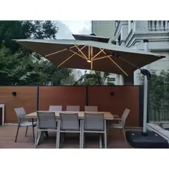 GENERICO - Quitasol Giratorio con LED Solar para Jardín y Terraza