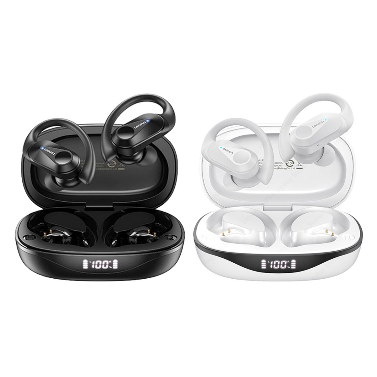 LENOVO - Audífonos Bluetooth Lenovo LP75 Negro y Blanco