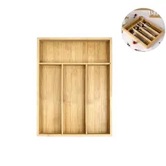 NEWTREE - Organizador Cubiertos Bambu 3 Divisiones Porta Cubierto