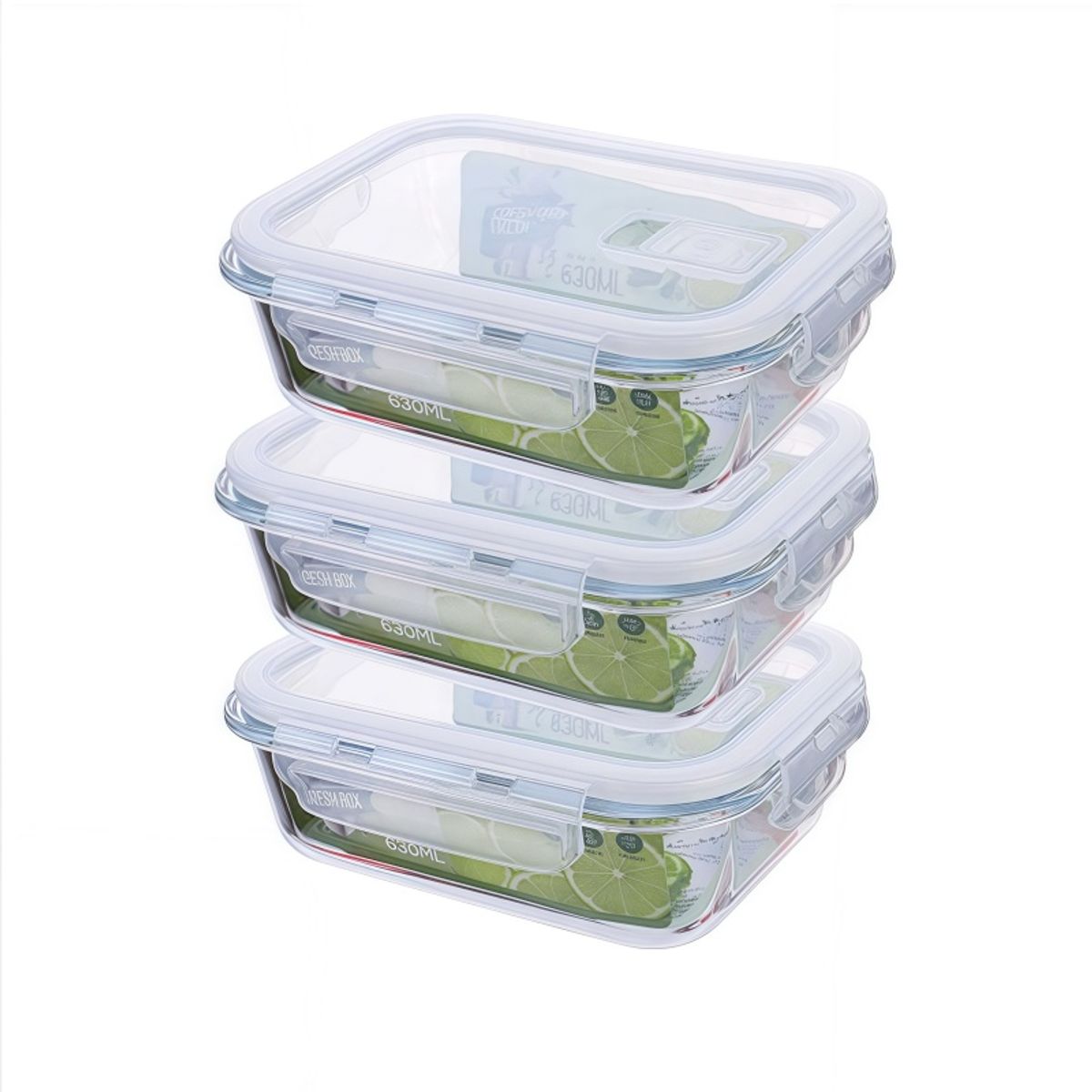 NEWTREE - 3 Herméticos Taper Contenedores De Alimento 630ml