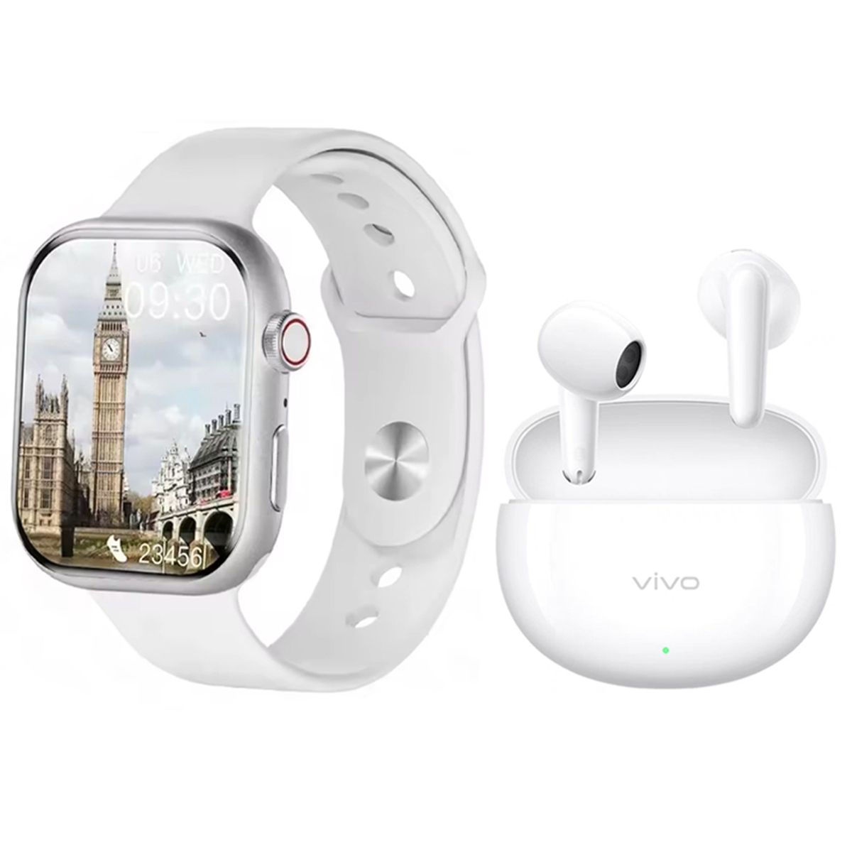 VIVO - Audífonos ViVO Tws Air 3 -Blanco in-ear Bluetooth 5.4 y Watch S10-W