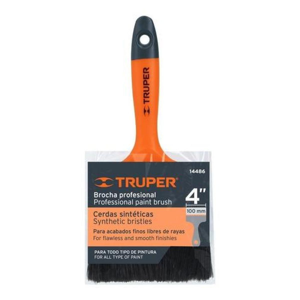 TRUPER - Brocha Profesional Uso General Truper 4 (101,6mm)