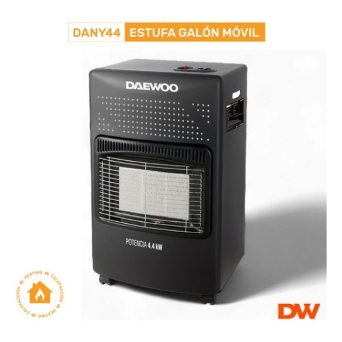 DAEWOO - Estufa A Gas Movil Daewoo Dany44 44 Kw 11 A 15 Kg 3 Niveles