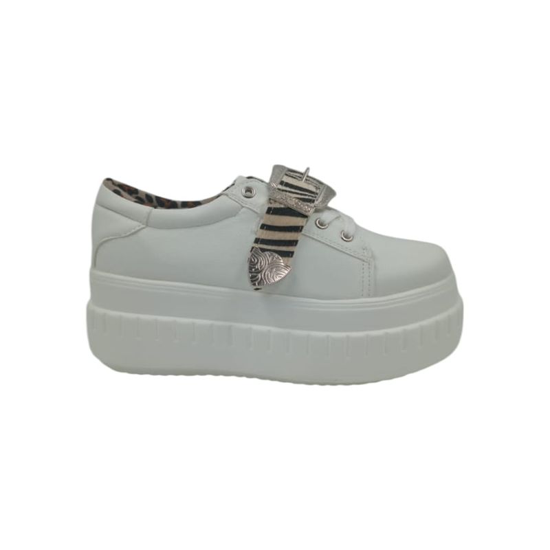 HERIEL - Zapatilla Blanca Plataforma
