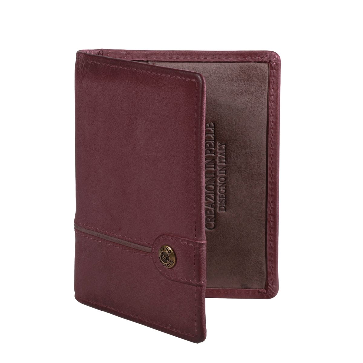 GINO RODINIS - Tarjetero de cuero Hombre Texas 1165 RojoMarrón