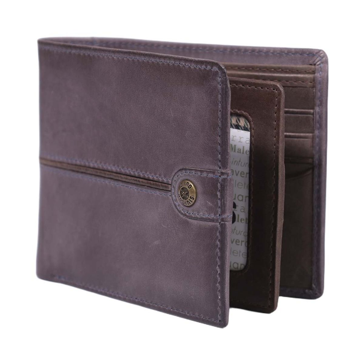 GINO RODINIS - Billetera de cuero Hombre Texas 162 GrisMarrón