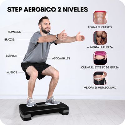Imagen 2 del producto Step Aerobico 2 Niveles Antideslizante Fitness Aerobic