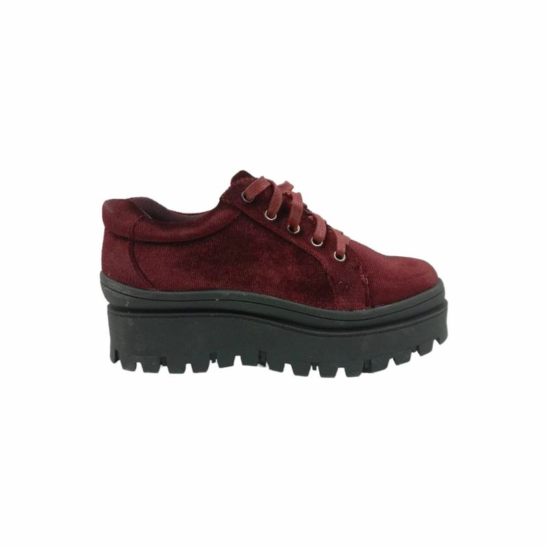HERIEL - Zapatilla Burdeos Terciopelo Plataforma